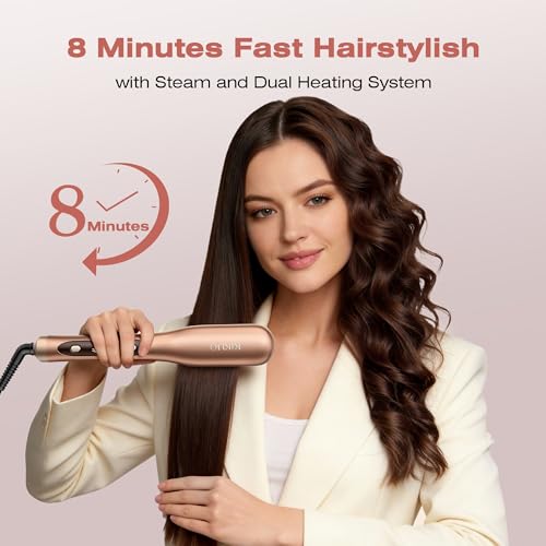 Kikuo Steam Hair Straightener Brush - 3 in 1 Styling Tool