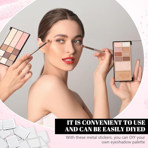 Sumind 101 Pack Metal Makeup Palette Stickers with Depotting Tool