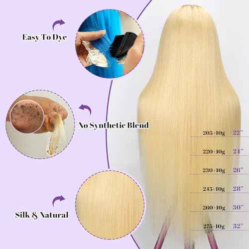 613 4x4 Bob Lace Front Wig Human Hair 200 Density 14 Inch Straight Bob Blonde Wig Human Hair 4x4 200 Density HD Lace Front Closure Wigs Human Hair Blonde Pre Plucked for Women