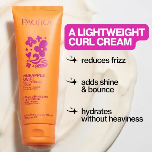 Pacifica Pineapple Swirl Curl Defining Cream for Curly & Wavy Hair - 4 oz