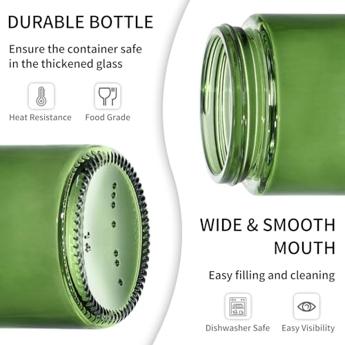 2oz Green Glass Cosmetic Jars with Black Lids - 35 Pack