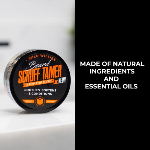Wild Willies Beard Cream - Scruff Tamer for Short Beards & Stubble, Soothes & Nourishes with Green Tea Extract & Aloe Vera Gel (Pack of 2)