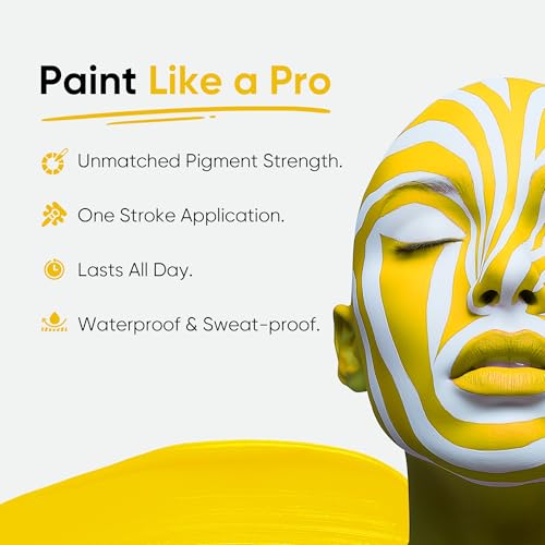 Blue Squid Yellow Face Paint Stick - Waterproof, Twist-Up 21g