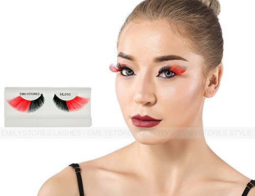 Red & Black False Eyelashes for Queen of Hearts Costume