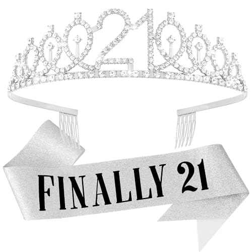 Sliver Crown Princess Tiara Headband Crystal Tiaras for Party Hair Accessories - 21st Birthday Gifts for Her