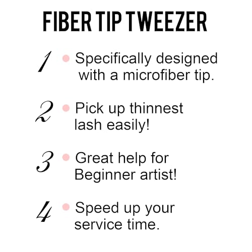 Fiber Tip Lash Tweezers For Eyelash Extension 4 Pcs Tweezers Professional Artist Tech Work Kit Tools,Best Volume Eyelash Lashes Extensions Precision Supplies Volume Boot 90 45 Degree(Pink)