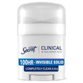 Secret Clinical Strength Antiperspirant Deodorant Women 100HR Invisible Solid - Completely Clean, 0.5 oz, Pack of 1