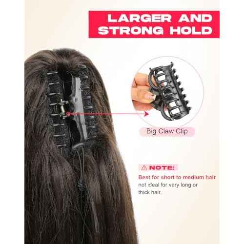 Ponytail Extension ? 16¡± Claw Clip in Ponytail Hair Extensions Natural Soft Synthetic High Pony Tail Hairpieces for Women (Chocolate Brown, 16 inch)