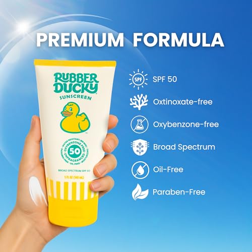 Rubber Ducky | Vitamin E Sunscreen with SPF 50, Water-Resistant Sunscreen for Face and Body | Broad Spectrum Lotion, Oil-Free Moisturizing, Alternative for Moisturizing Sunblock (1 pc., 5oz)