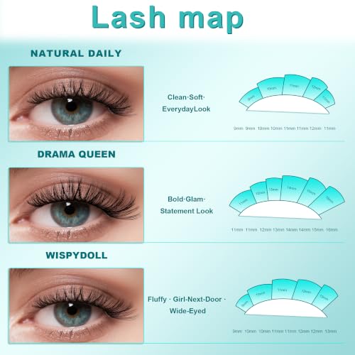 AMZGIRL LASH Individual Eyelash Extensions Kit - 320 Pcs DIY