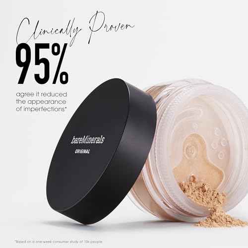 bareMinerals Original Get Started Kit, 3-Piece Makeup Set Includes Full-Sized Original Loose Mineral Foundation SPF 15, Travel-Sized Beautiful Finish Brush & Original Mineral Veil Setting Powder