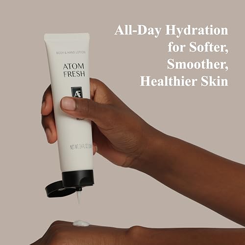 Atom Fresh Natural Vegan Body & Hand Lotion ? Sweet Jam Jasmine ? Intensive Hydration, Firming & Skin Barrier Strength ? Radiant Glow, Non-Greasy ? 13.5 fl oz (100g) (100g, Zesty Citrus Sage)