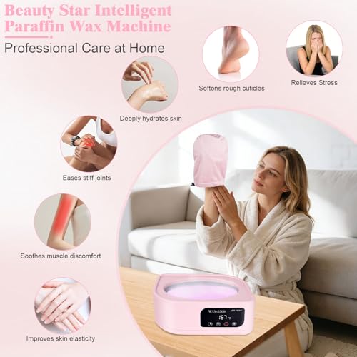 Beauty Star 3500ml Pink Paraffin Wax Machine for Hands & Feet with Accessories
