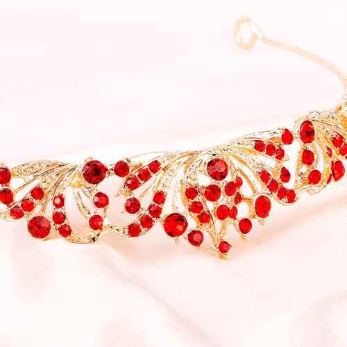 TOBATOBA Red Tiara Crowns for Women Girls Queen of Heart Crown Wedding Tiara Princess Tiara for Wedding Prom Quinceanera Birthday Crown Halloween Hair Accessories