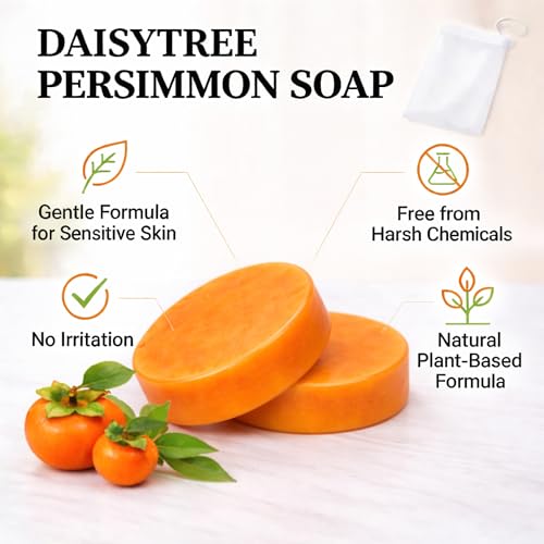 Persimmon Soap Bar for Body Odor - Plant-Based, 3 Pack