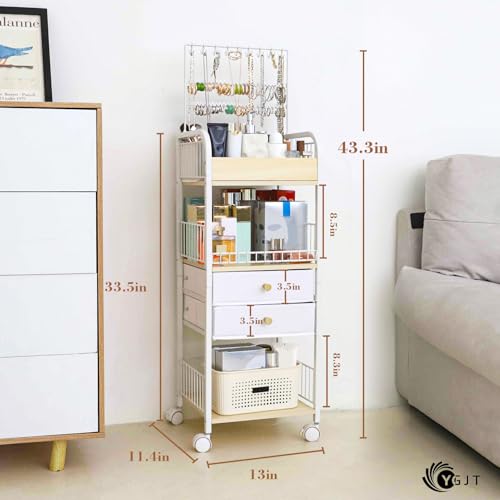 YGJT Makeup Organizer with Drawers & Jewelry Storage