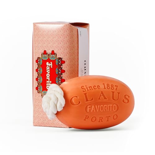 Claus Porto - Favorito Soap on a Rope | Floral Scent with Red Berries | Grape Seed, Argan + Vegetable Oil Base | Rich, Creamy Body Soap for Men + Women | Handcrafted, Long Lasting (350g | 12.4oz)