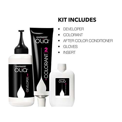 Garnier Olia Ammonia-Free Brilliant Color Oil-Rich Permanent Hair Color, 1.0 Black (Pack of 1) Black Hair Dye (Packaging May Vary)