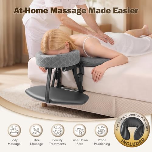 Massage Headrest for Bed with Chest Pad & 2 Pillow Covers