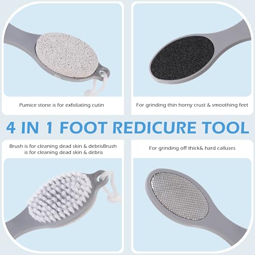 4-in-1 Foot Scrubber Brush & Callus Remover - Pumice Stone Set (3 Pack)