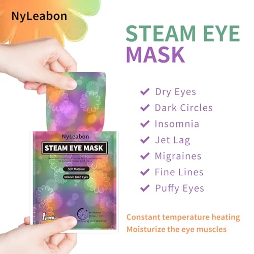 48 Packs Steam Eye Mask for Eyes, Disposable Self Heating Warm Compress Eye Mask, Heated Sleeping Eye Patch Help for Eyes Spa, Relief Stress Eye Fatigue