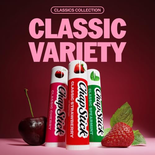 ChapStick Lip Care Set 3-Pack - Cherry, Strawberry & Spearmint Lip Balm - 0.15 Oz Each