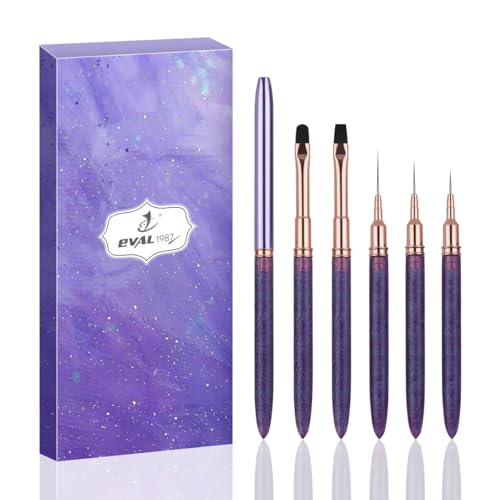 YIHUALE 5-Piece Purple Nail Art Brush Set for DIY Manicure & Nail Design