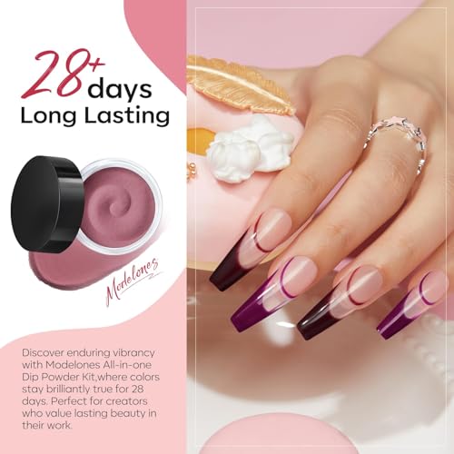 Modelones Dip Powder Nail Starter Kit - 20 Colors 40 Pcs DIY Dipping Set