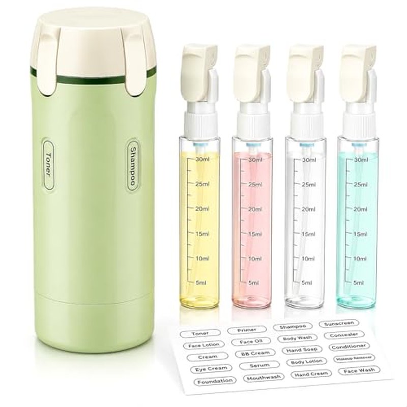 4-Pack 30ml TSA Approved Travel Bottles with Pump Dispenser