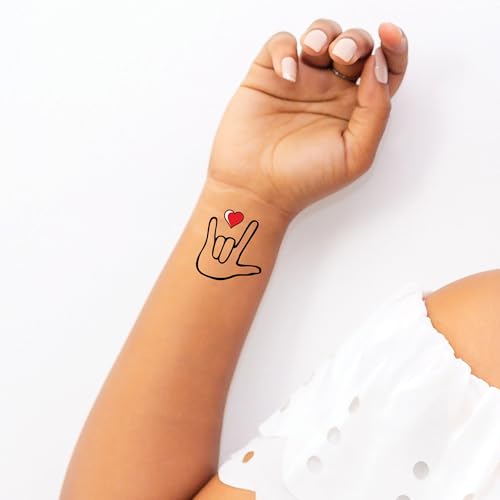 ASL I Love You Temporary Tattoos - 48 Pack