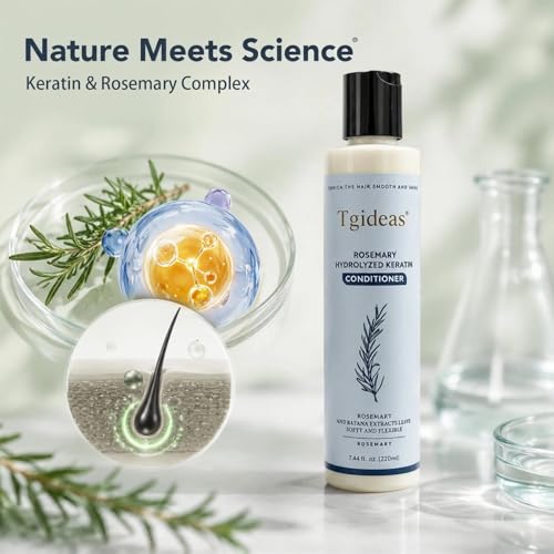 Rosemary Keratin Conditioner for Damaged Hair - Hydrating & Smoothing, 7.4 Fl Oz