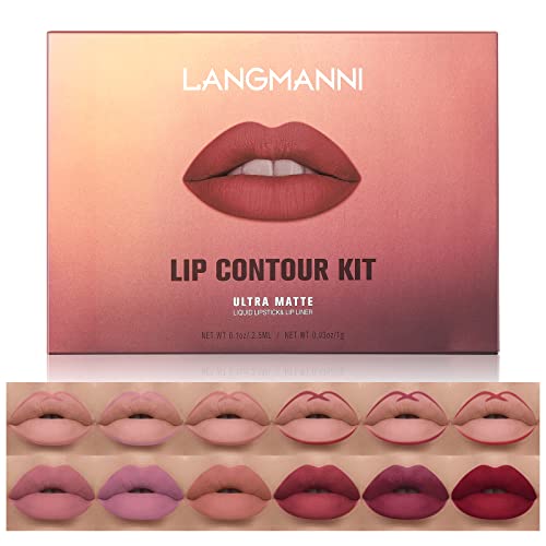 Lip Contour Kit - 6 Matte Liquid Lipsticks & 6 Liners