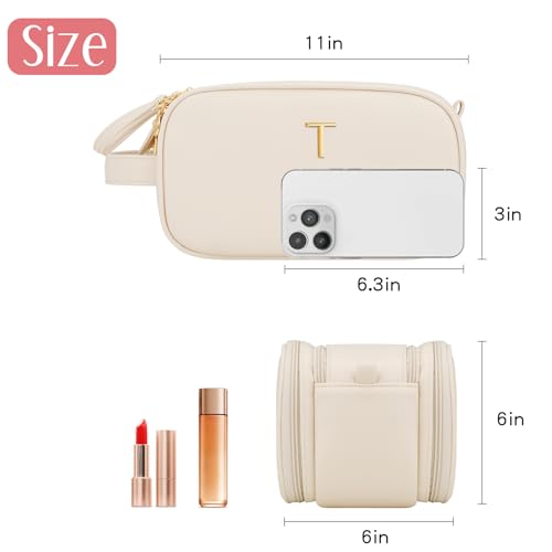 Personalized Travel Makeup Bag for Women & Teen Girls - Large Waterproof Organizer