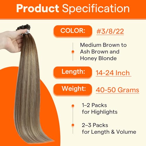 U Tip Hair Extensions Real Human Hair 14 Inch 40g Remy