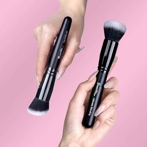Bueart Design Ultimate Blending makeup Brush with Liquid Blush brush Ideal For Applying & Blending liquid Cream Foundation,Bronzer & Blush mineral powder, Soft, Dense Bristles, Vegan & Cruelty-free,M9