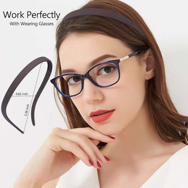 Comfortable Headbands for Glasses Wearers - 6 Pack Non-Slip Hairbands