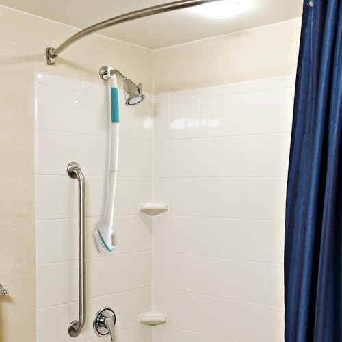 Miracle 30-Inch Long Handle Foot Brush with Pumice Stone for Shower