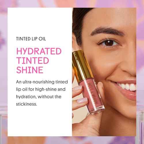 Winky Lux Muse Very There Lip Oil - Hydrating Nude Pink Tint with Jojoba Oil, Non-Sticky Glossy Lip Oil, Tinted Pink Gloss for Juicy Lips & Soft Vanilla Scent