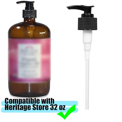 32 oz Castor Oil Bottle Pump Dispenser - 2 Pack, Black