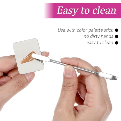 Stainless Steel Makeup Mixing Palette Set with Spatula for Foundation & Nail Art
