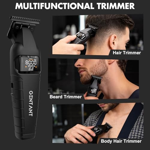 GenTant Professional Hair Trimmer Kit for Men - Cordless T-Blade Clippers