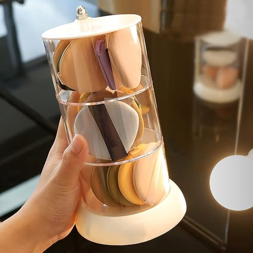 JessLab 3 Layer Clear Jewelry Organizer, 360¡Æ Rotatable Acrylic Hair Accessory Organizer, Hair Clip and Tie, Earring Holder Storage for Bathroom Vanity Countertop
