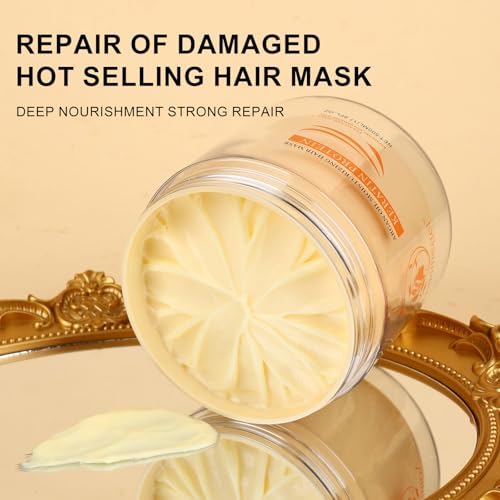 Aomimegel Collagen & Argan Oil Hair Mask Set for Damaged Hair, 16.9 fl oz + 2 fl oz