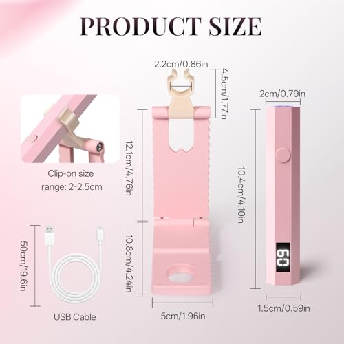 Mini UV LED Nail Lamp Cordless Portable with Stand