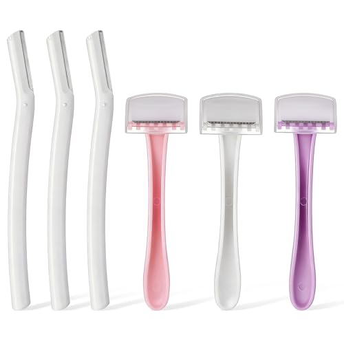 Dermaplane Razors for Face & Brows - 6-Piece Set, Stainless Steel Blades