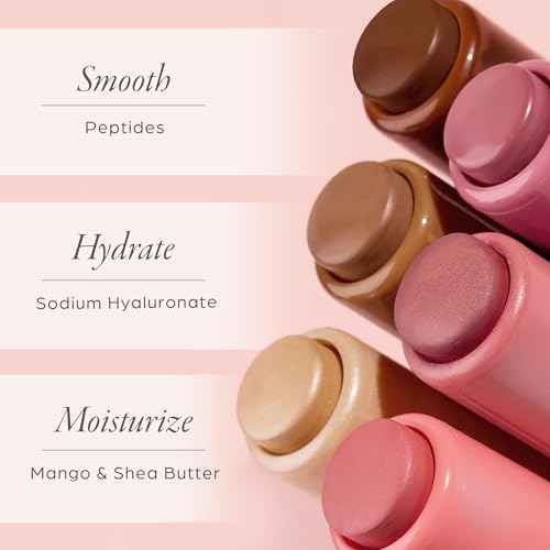 P?R MINERALS Silky Tint Creamy Multitasking Makeup Stick with Peptides - Lip and Cheek Stick with Natural, Healthy-Looking Glow & Ultra-Creamy Finish