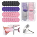 MelodySusie 80Pcs Multicolor Sandpaper Discs with 25mm Metal Drill Bit for Nail Care
