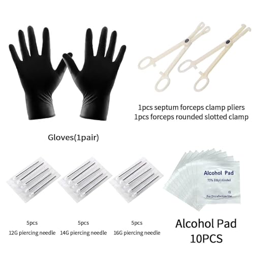 Body Piercing Kit - 84/98/120PCS Tools for Nose, Tongue, Lip, Ear, Eyebrow & More