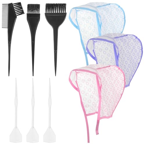 Hair Highlighting Kit with Caps, Crochet Hooks & Dye Brushes