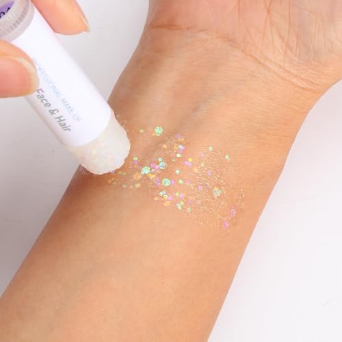 CCbeauty 6 Pack Holographic Glitter Sticks for Face, Body & Eyes